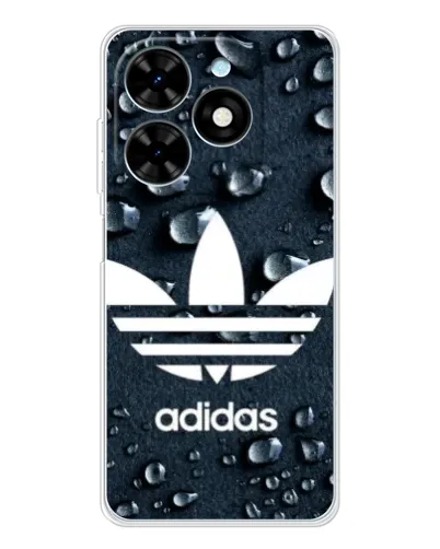 Чехол для TECNO Spark Go 2025 с картинкой «Adidas Trefoil Blue»