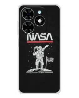Чехол для TECNO Spark Go 2025 с картинкой «NASA — шагаем по Луне» Чехол для TECNO Spark Go 2025 с картинкой «NASA — шагаем по Луне»