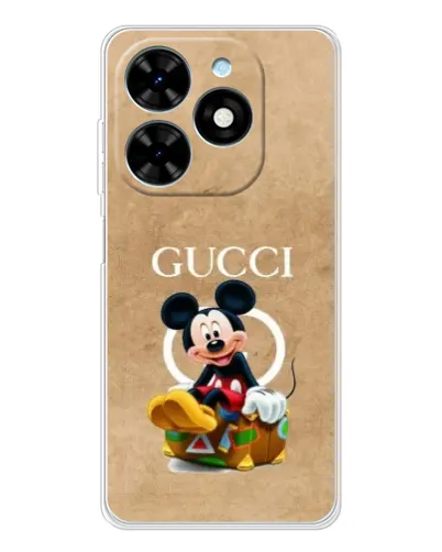 Чехол для TECNO Spark Go 2025 с картинкой «Микки Маус Gucci — крафт»