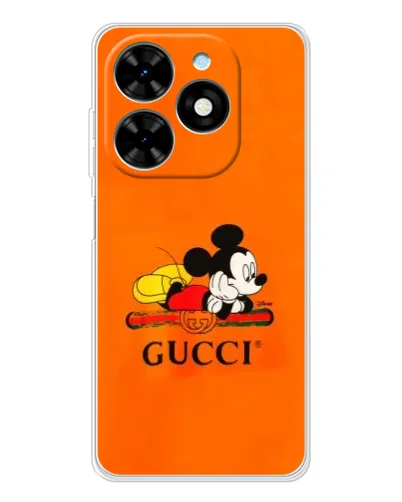 Чехол для TECNO Spark Go 2025 с картинкой «Микки Маус Gucci — оранж» Чехол для TECNO Spark Go 2025 с картинкой «Микки Маус Gucci — оранж»