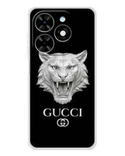 Чохол для TECNO Spark Go 2025 з картинкою «Gucci — срібний лев» Чохол для TECNO Spark Go 2025 з картинкою «Gucci — срібний лев»