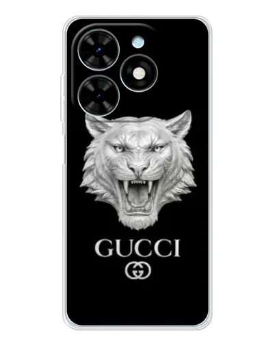 Чехол для TECNO Spark Go 2025 с картинкой «Gucci — серебряный лев» Чехол для TECNO Spark Go 2025 с картинкой «Gucci — серебряный лев»