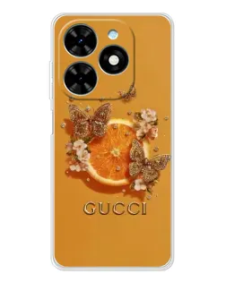 Чохол для TECNO Spark Go 2025 з картинкою «Gucci — золоті метелики» Чохол для TECNO Spark Go 2025 з картинкою «Gucci — золоті метелики»