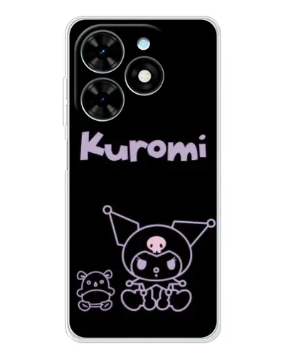 Чехол для TECNO Spark Go 2025 с картинкой «Kuromi — черный минимализм»