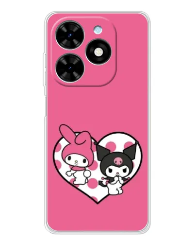 Чехол для TECNO Spark Go 2025 с картинкой «Kuromi и My Melody»