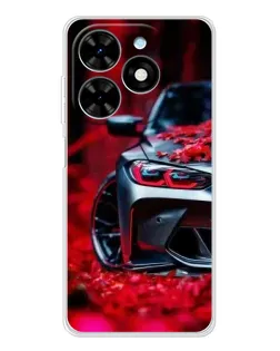 Чехол для TECNO Spark Go 2025 с картинкой «Спортивная BMW и цветы» Чехол для TECNO Spark Go 2025 с картинкой «Спортивная BMW и цветы»
