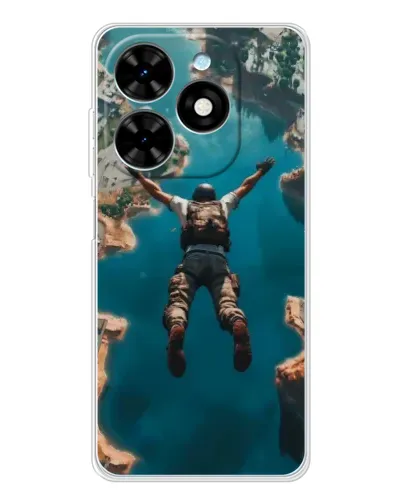 Чехол для TECNO Spark Go 2025 с картинкой «PUBG — свободное падение»
