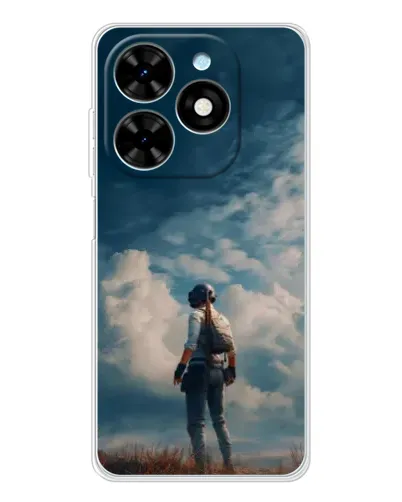Чехол для TECNO Spark Go 2025 с картинкой «Герой PUBG на скале»