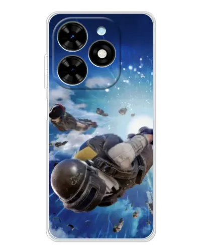 Чехол для TECNO Spark Go 2025 с картинкой «Десант PUBG — прыжок»