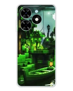 Чехол для TECNO Spark Go 2025 с картинкой «Minecraft лесной пейзаж»