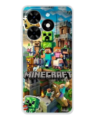 Чехол для TECNO Spark Go 2025 с картинкой «Замок Minecraft»