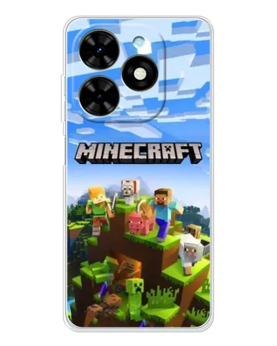Чехол для TECNO Spark Go 2025 с картинкой «Minecraft классический мир»