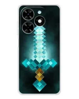Чехол для TECNO Spark Go 2025 с картинкой «Алмазный меч неон»