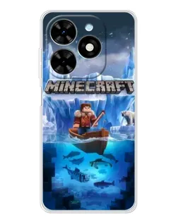 Чехол для TECNO Spark Go 2025 с картинкой «Minecraft ледяной мир»