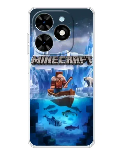 Чехол для TECNO Spark Go 2025 с картинкой «Minecraft ледяной мир»