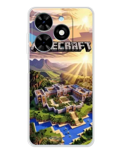 Чехол для TECNO Spark Go 2025 с картинкой «Minecraft панорама»