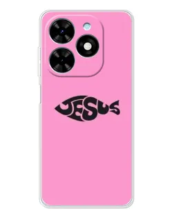 Чехол для TECNO Spark Go 2025 с картинкой «Розовый символ  Jesus»