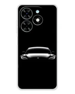 Чехол для TECNO Spark Go 2025 с картинкой «Фары Tesla Night»