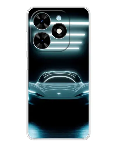 Чехол для TECNO Spark Go 2025 с картинкой «Tesla в неоне»
