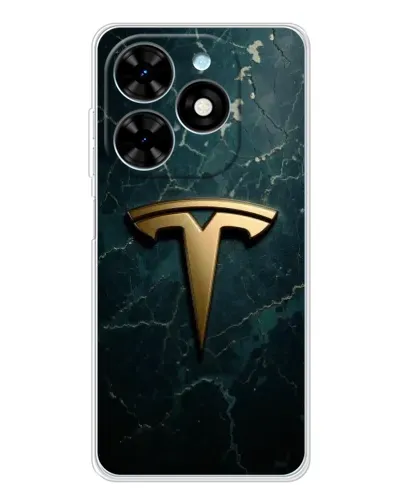 Чехол для TECNO Spark Go 2025 с картинкой «Мраморная Tesla Gold»