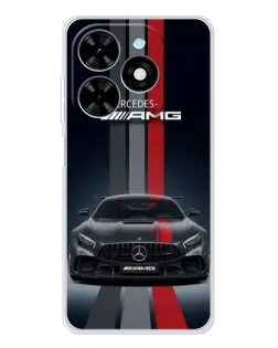Чехол для TECNO Spark Go 2025 с картинкой «Mercedes — белый карбон»