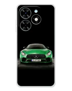 Чехол для TECNO Spark Go 2025 с картинкой «Mercedes — неоновый лого»