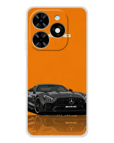 Чехол для TECNO Spark Go 2025 с картинкой «Оранжевый Mercedes AMG»