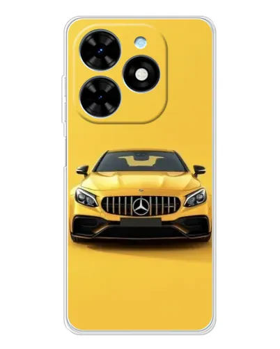 Чехол для TECNO Spark Go 2025 с картинкой «Желтый Mercedes GT»