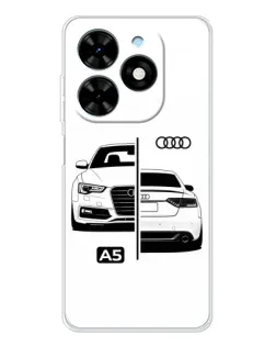 Чехол для TECNO Spark Go 2025 с картинкой «Audi — контрастный дизайн»