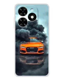 Чехол для TECNO Spark Go 2025 с картинкой «Audi в облаках дыма»