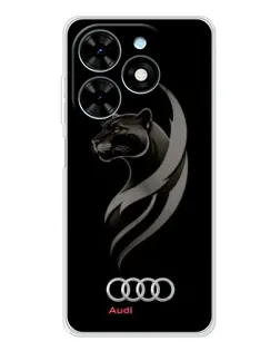 Чехол для TECNO Spark Go 2025 с картинкой «Графика — пантера и Audi»