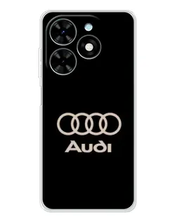 Чехол для TECNO Spark Go 2025 с картинкой «Audi — золотой логотип»