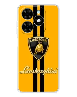 Чехол для TECNO Spark Go 2025 с картинкой «Lamborghini Stripe желтый»