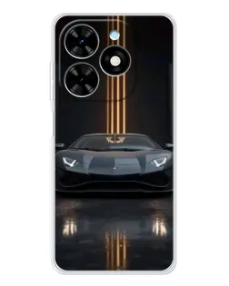 Чехол для TECNO Spark Go 2025 с картинкой «Lamborghini золотые линии»