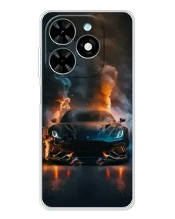 Чехол для TECNO Spark Go 2025 с картинкой «Lamborghini дымная эстетика»