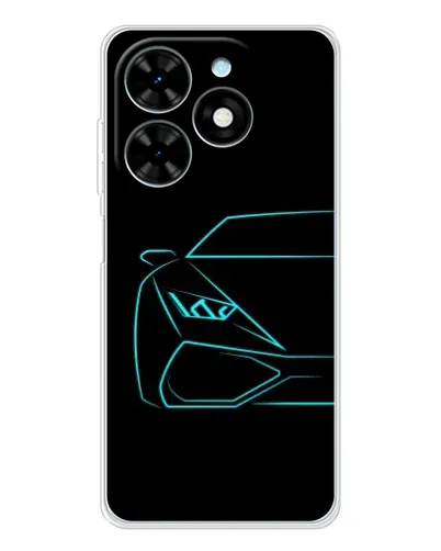 Чехол для TECNO Spark Go 2025 с картинкой «Голубой силуэт Lamborghini»