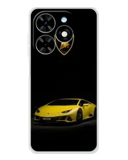 Чехол для TECNO Spark Go 2025 с картинкой «Lamborghini желтый акцент»