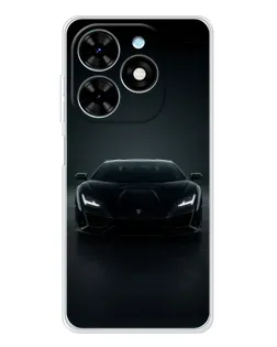 Чехол для TECNO Spark Go 2025 с картинкой «Черный Lamborghini Aventador»