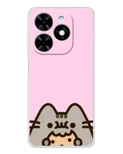 Чехол для TECNO Spark Go 2025 с картинкой «Pusheen и печенье»