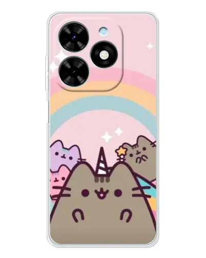Чехол для TECNO Spark Go 2025 с картинкой «Единорог Pusheen»