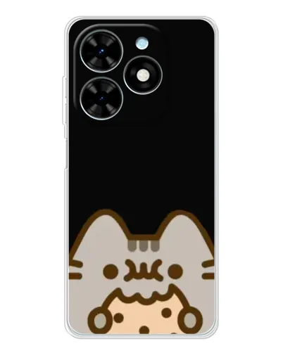 Чехол для TECNO Spark Go 2025 с картинкой «Пушин на черном»
