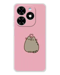 Чехол для TECNO Spark Go 2025 с картинкой «Pusheen сердце»