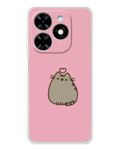 Чехол для TECNO Spark Go 2025 с картинкой «Pusheen сердце»