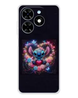 Чехол для TECNO Spark Go 2025 с картинкой «Stitch в цветах» Чехол для TECNO Spark Go 2025 с картинкой «Stitch в цветах»