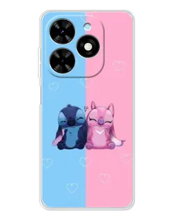 Чехол для TECNO Spark Go 2025 с картинкой «Stitch и Angel Love» Чехол для TECNO Spark Go 2025 с картинкой «Stitch и Angel Love»