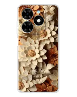 Чохол для TECNO Spark Go 2025 з картинкою «Бежевий флористичний декор» Чохол для TECNO Spark Go 2025 з картинкою «Бежевий флористичний декор»