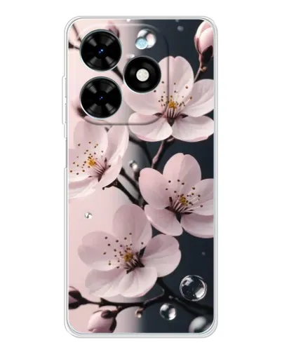 Чехол для TECNO Spark Go 2025 с картинкой «Нежная сакура и капли» Чехол для TECNO Spark Go 2025 с картинкой «Нежная сакура и капли»