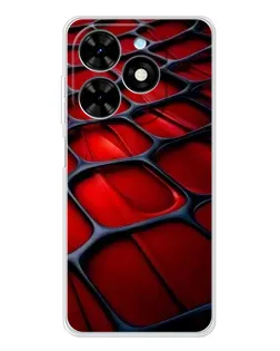 Чехол для TECNO Spark Go 2025 с картинкой «Красная глянцевая сетка»