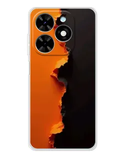 Чехол для TECNO Spark Go 2025 с картинкой «Оранжевый разлом»
