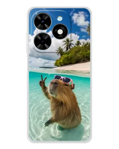 Чехол для TECNO Spark Go 2025 с картинкой «Капибара на море» Чехол для TECNO Spark Go 2025 с картинкой «Капибара на море»